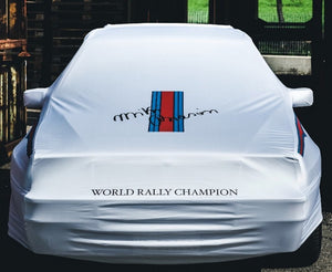 Bespoke car cover for a lancia delta hf integrale made in italy
