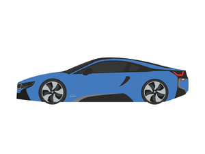 CarDress indoor car cover for BMW I8 side view Design 00099-1