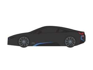 CarDress indoor car cover for BMW I8 side view Design 00204-1
