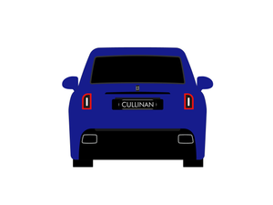 CarDress indoor car cover for Rolls Royce Cullinan Design 00738-1 rear view